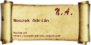 Noszek Adrián névjegykártya